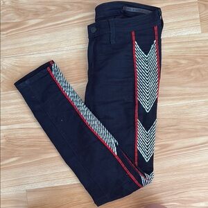 Rag and Bone Pants with Red and White Chevron Stripes